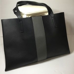 Vince Camuto Women’s Black And Gray Luck Tote Laptop Bag EUC